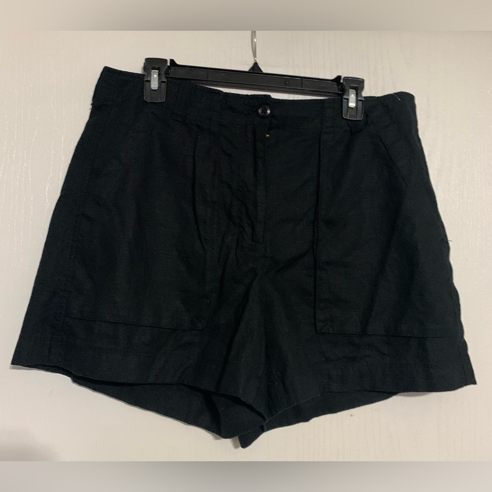 J Crew Black Linen Blend Shorts